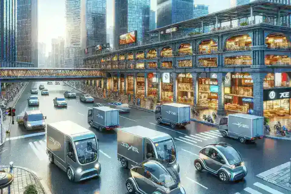 "New electric vehicles added to Correos Express fleet for urban deliveries, showcasing eco-friendly transportation solutions in city logistics"