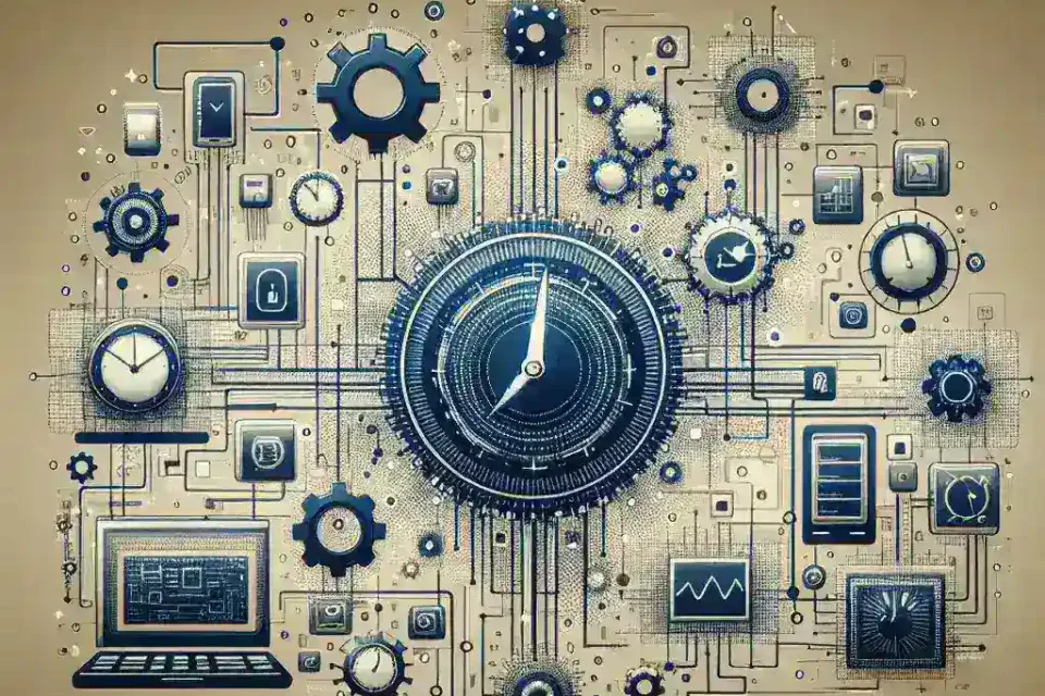 "Infografía mostrando herramientas de sincronización de configuraciones en tiempo real para tecnología en 2024, incluyendo gráficos y comparativas de características clave."