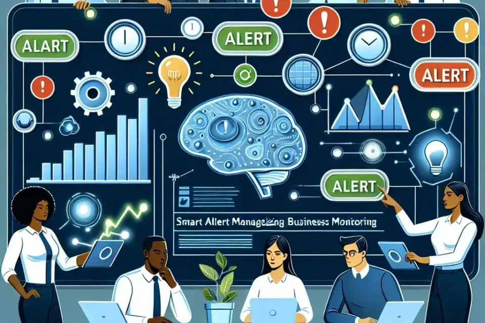 "Interfaz de herramientas de gestión de alertas inteligentes en una pantalla de ordenador, representando la innovación en la monitorización empresarial para optimizar la toma de decisiones."